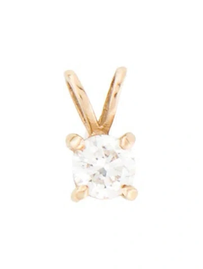 Pre-owned Pendant 14k Diamond Solitaire , 0.25" In Multi