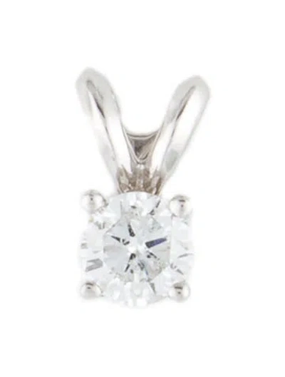 Pre-owned Pendant 14k Diamond Solitaire , 0.25" In Multi