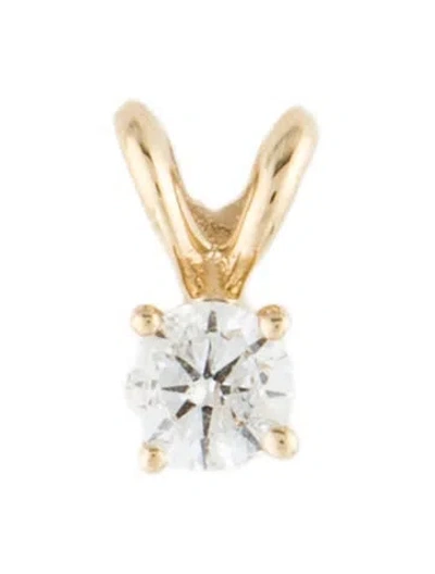 Pre-owned Pendant 14k Diamond Solitaire , 0.25" In Multi