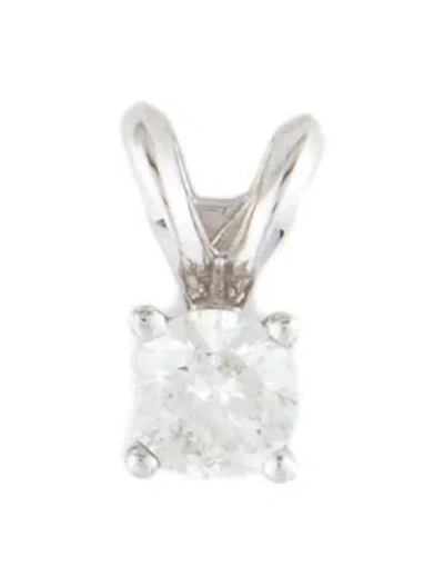 Pre-owned Pendant 14k Diamond Solitaire , 0.25" In Multi