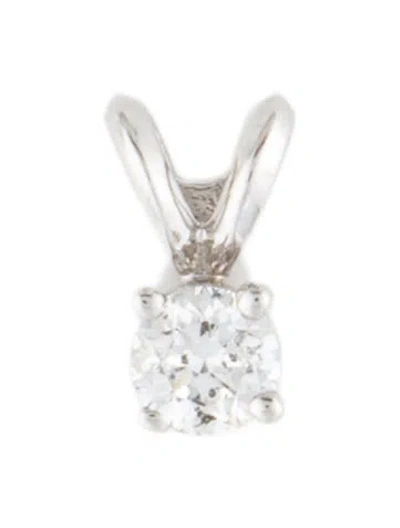 Pre-owned Pendant 14k Diamond Solitaire , 0.25" In Multi