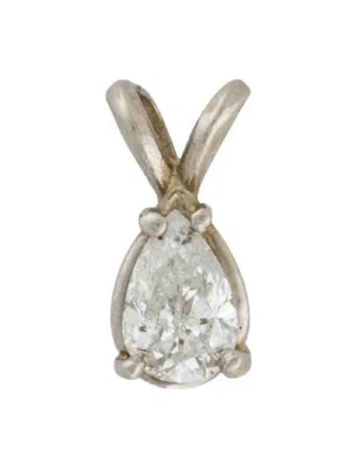 Pre-owned Pendant 14k Diamond Solitaire , 0.5" In Multi
