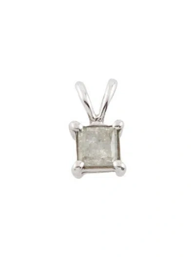 Pre-owned Pendant 14k Diamond Solitaire  In Multi