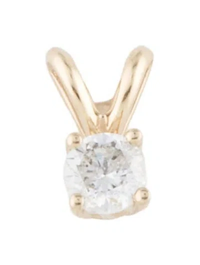 Pre-owned Pendant 14k Diamond Solitaire  In Multi