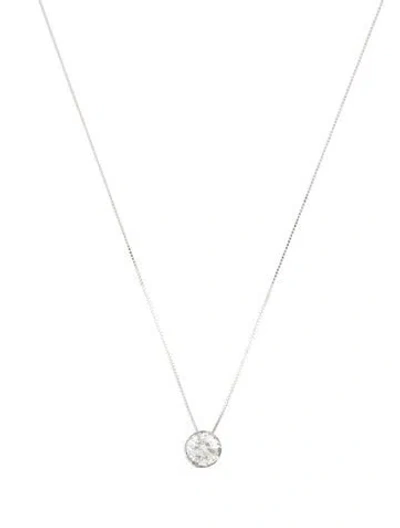 Pre-owned Pendant 14k Diamond Solitaire  Necklace, 18" In Multi