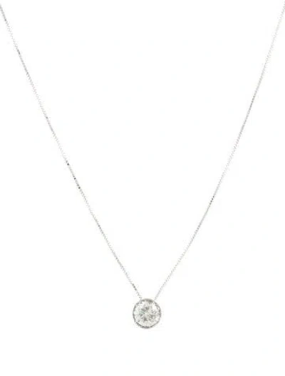 Pre-owned Pendant 14k Diamond Solitaire  Necklace, 18" In Multi