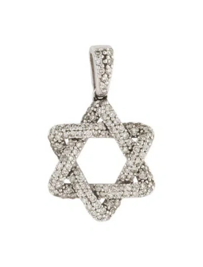 Pre-owned Pendant 14k Diamond Star Of David  In Multi