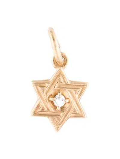 Pre-owned Pendant 14k Diamond Star Of David  In Multi