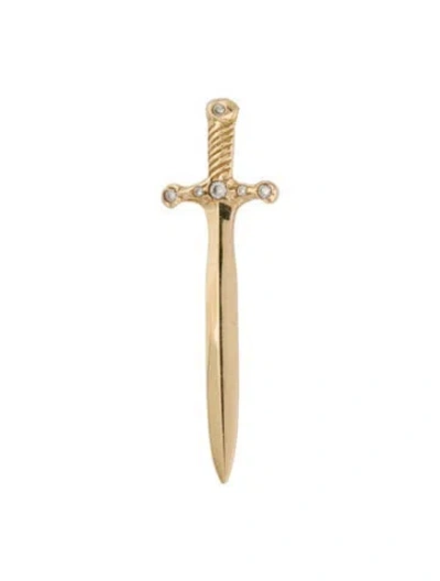 Pre-owned Pendant 14k Diamond Sword  In Multi