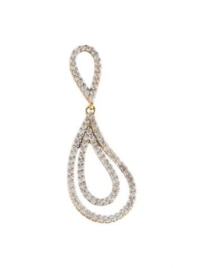 Pre-owned Pendant 14k Diamond Teardrop  In Multi