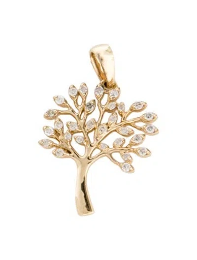 Pre-owned Pendant 14k Diamond Tree  In Multi