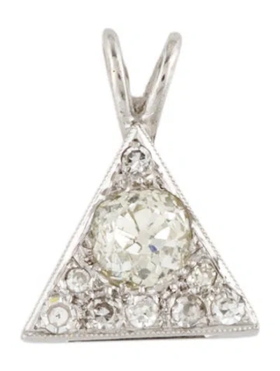 Pre-owned Pendant 14k Diamond Triangle  In Multi