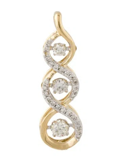 Pre-owned Pendant 14k Diamond Twist  In Multi