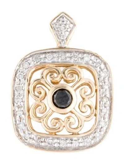 Pre-owned Pendant 14k Diamond Two-tone  In Multi