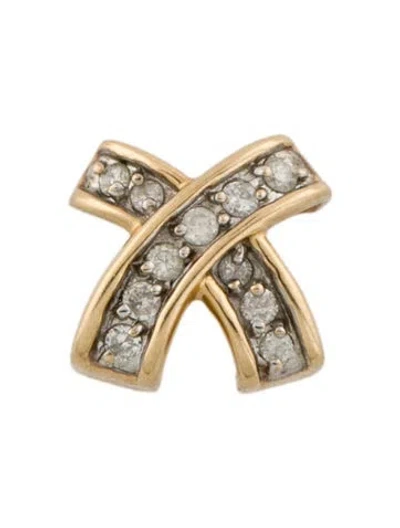 Pre-owned Pendant 14k Diamond 'x' Slide  In Multi