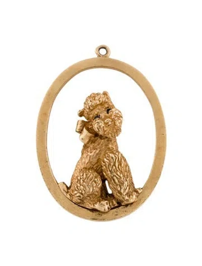Pre-owned Pendant 14k Dog Oval  In Multi