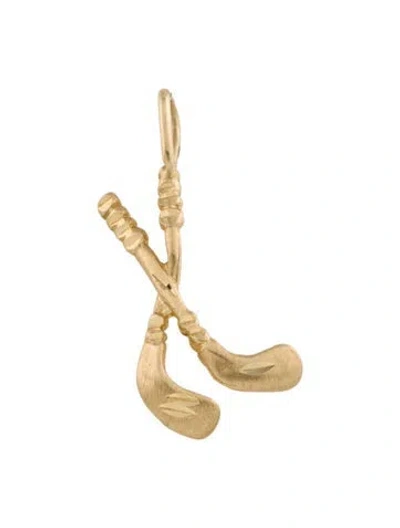 Pre-owned Pendant 14k Double Hockey Stick  In Multi