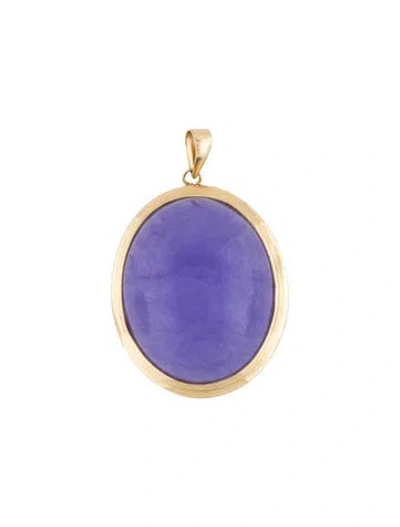 Pre-owned Pendant 14k Dyed Jadeite , 1.5" In Multi