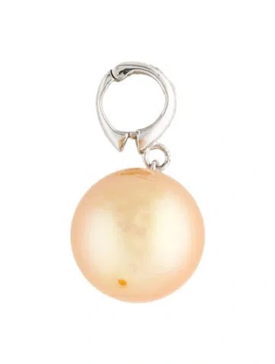 Pre-owned Pendant 14k Dyed Pearl & Diamond  In Multi