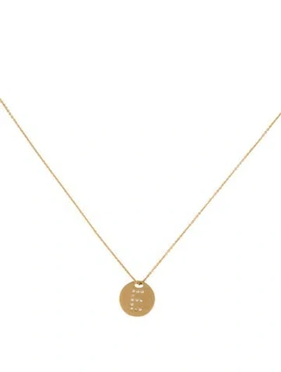 Pre-owned Pendant 14k 'e'  Necklace, 17.5" In Multi