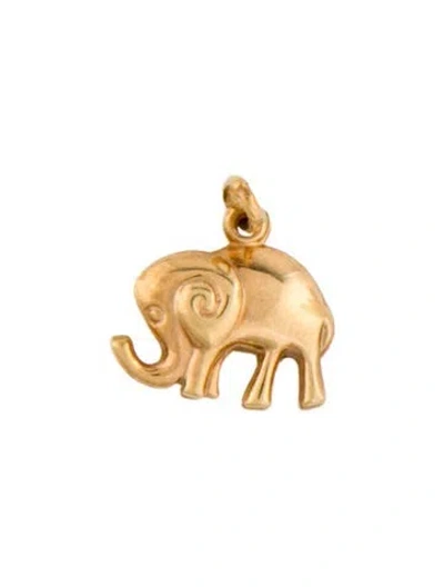 Pre-owned Pendant 14k Elephant Charm  In Multi