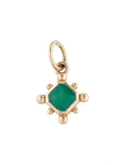 Pre-owned Pendant 14k Emerald Charm , 0.75" In Multi