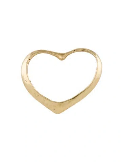 Pre-owned Pendant 14k Engraved Open Heart Charm In Multi