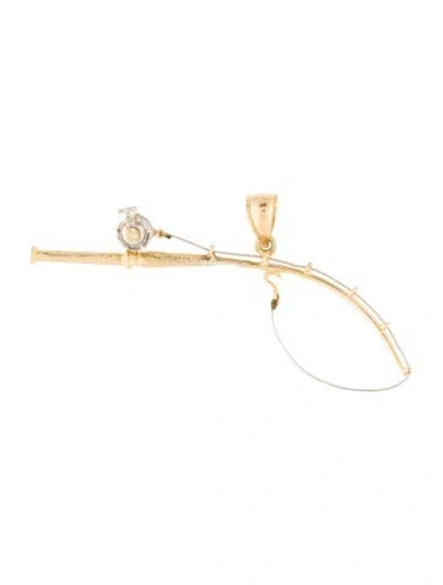 Pre-owned Pendant 14k Fishing Rod  In Multi