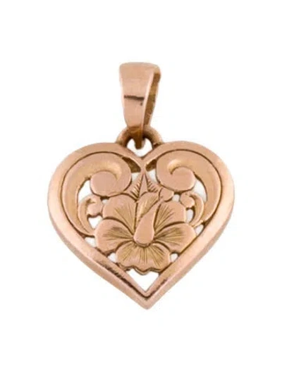 Pre-owned Pendant 14k Floral Heart , 0.75" In Multi