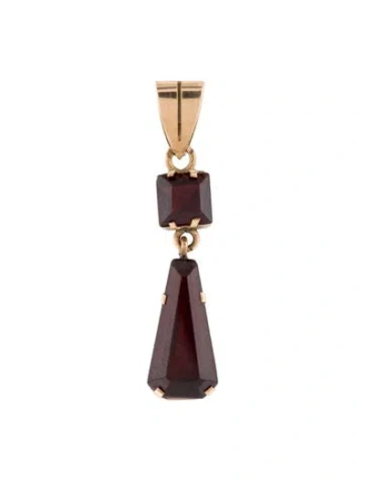 Pre-owned Pendant 14k Garnet Drop , 1.25" In Multi