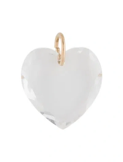 Pre-owned Pendant 14k Glass Heart , 0.75" In Transparent