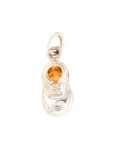 Pre-owned Pendant 14k Glass Shoe Charm  In Red