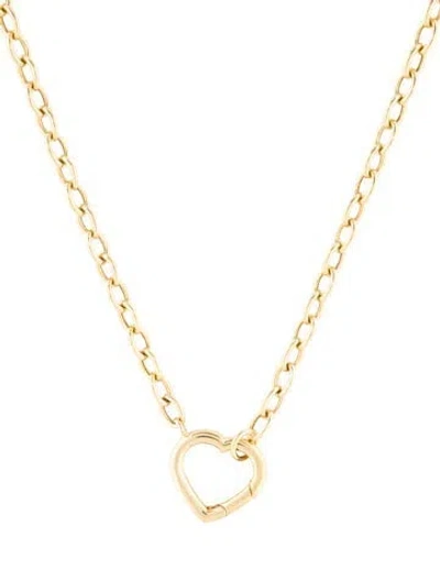Pre-owned Pendant 14k Heart Collar Necklace, 18" In Multi