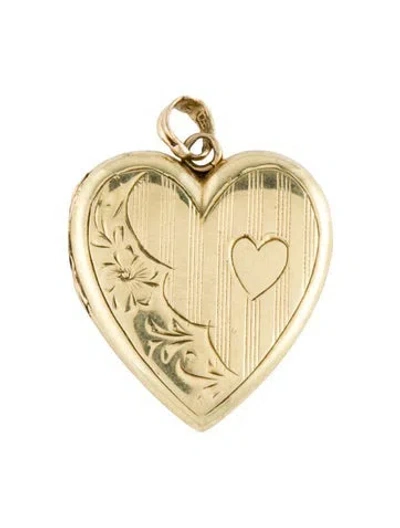 Pre-owned Pendant 14k Heart Locket , 1" In Multi