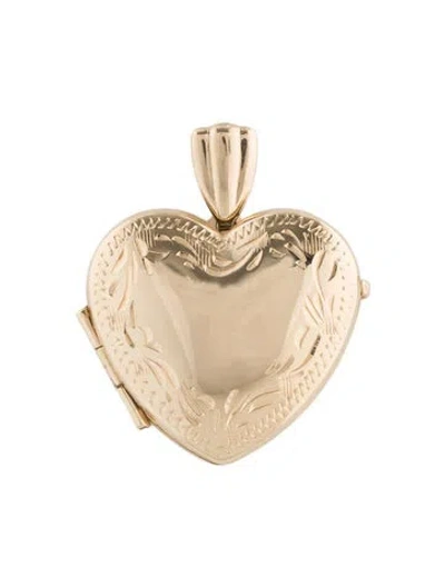 Pre-owned Pendant 14k Heart Locket  In Multi