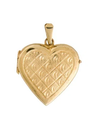 Pre-owned Pendant 14k Heart Locket  In Multi