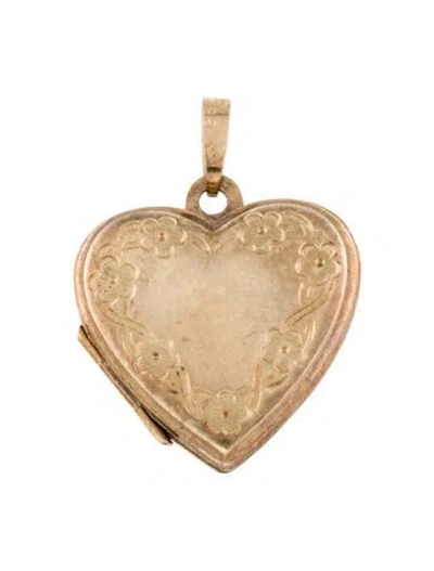 Pre-owned Pendant 14k Heart Locket  In Multi