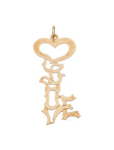 Pre-owned Pendant 14k Heart 'love' , 1.5" In Multi