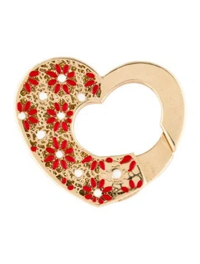 Pre-owned Pendant 14k Heart  Charm, 1" In Multi