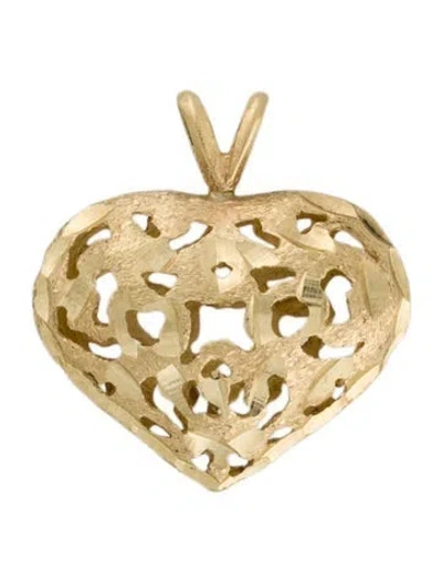 Pre-owned Pendant 14k Heart  In Multi