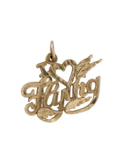 Pre-owned Pendant 14k 'i Love Flying' , 0.75" In Multi