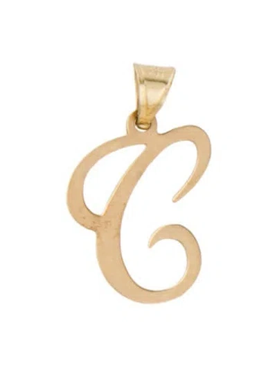Pre-owned Pendant 14k Initial 'c'  In Multi