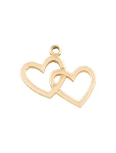 Pre-owned Pendant 14k Interlocking Hearts  In Multi