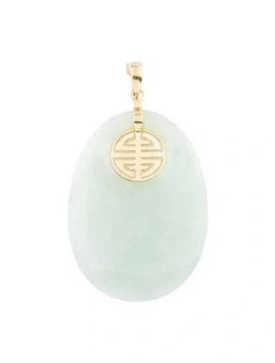 Pre-owned Pendant 14k Jadeite Drop  In Multi