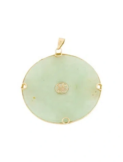 Pre-owned Pendant 14k Jadeite , 2" In Multi