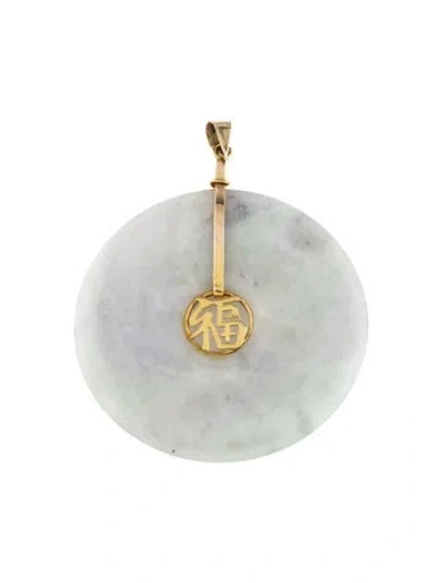 Pre-owned Pendant 14k Jadeite , 2.5" In Multi