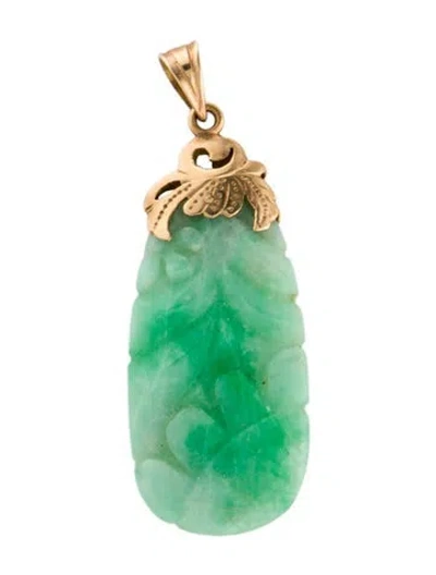 Pre-owned Pendant 14k Jadeite  In Multi