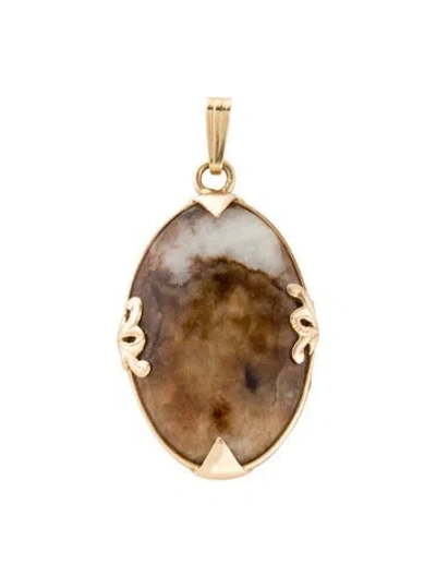 Pre-owned Pendant 14k Jadeite  In Multi