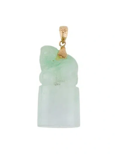 Pre-owned Pendant 14k Jadeite  In Multi