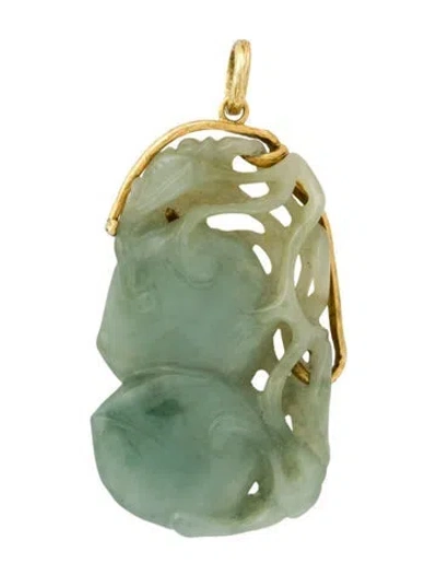 Pre-owned Pendant 14k Jadeite  In Multi